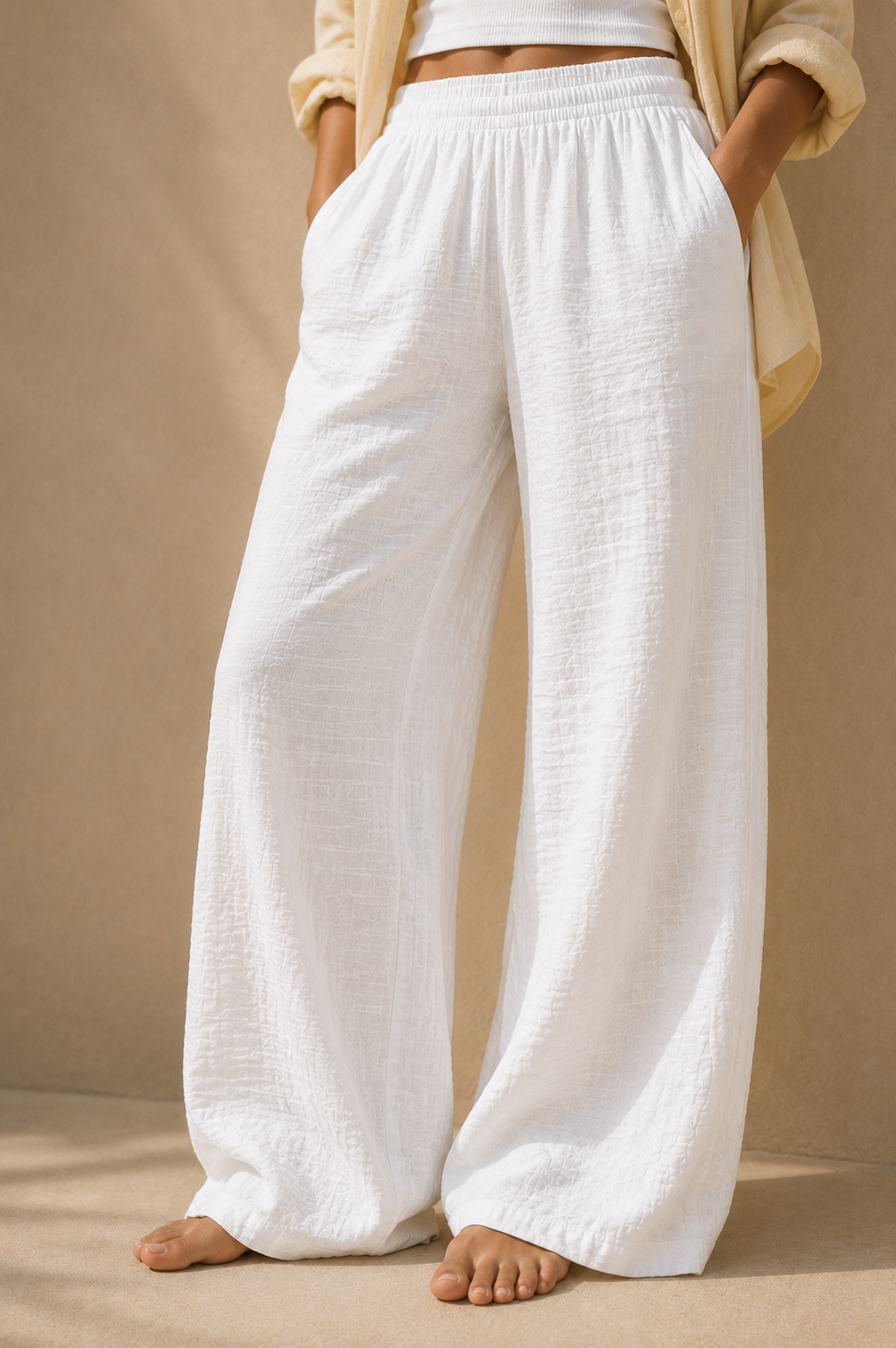 white Linen Pants - Unisex
