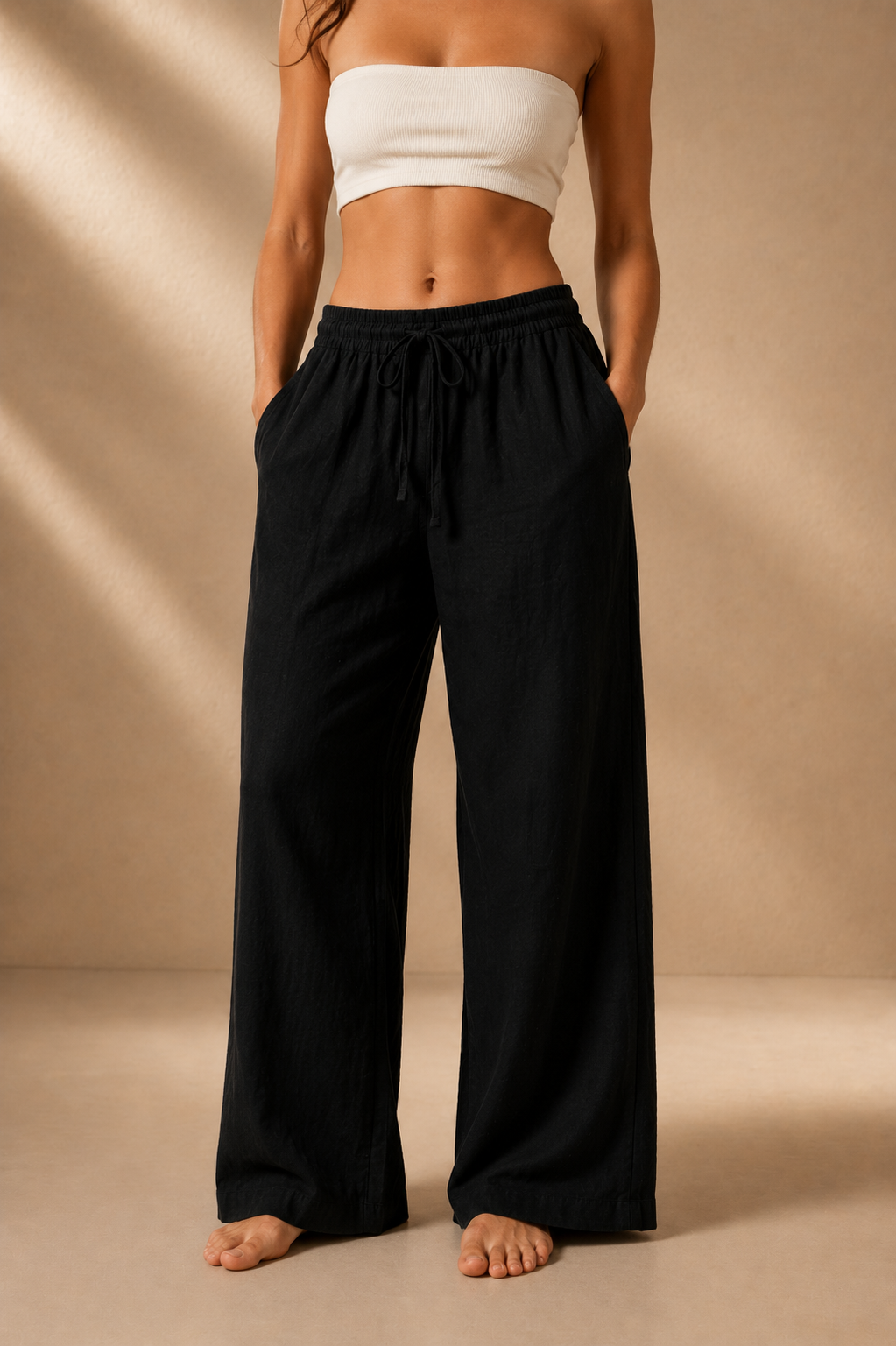 black Linen Pants - Unisex