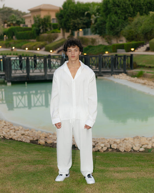 Full White Linen Set - Men
