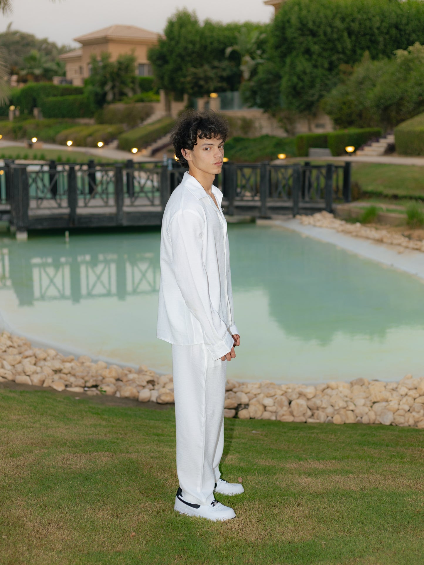 Full White Linen Set - Men