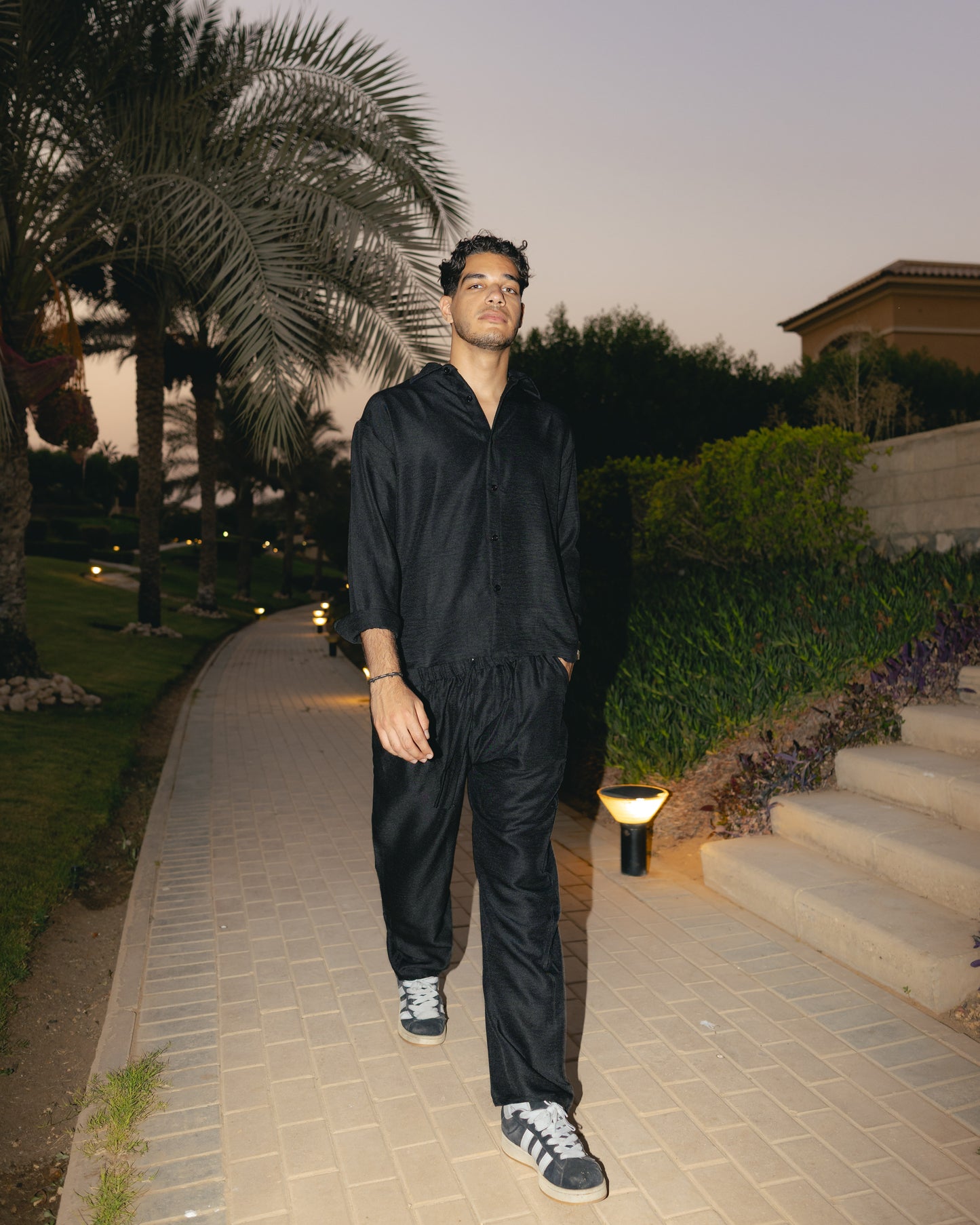 Full Black Linen Set - Men